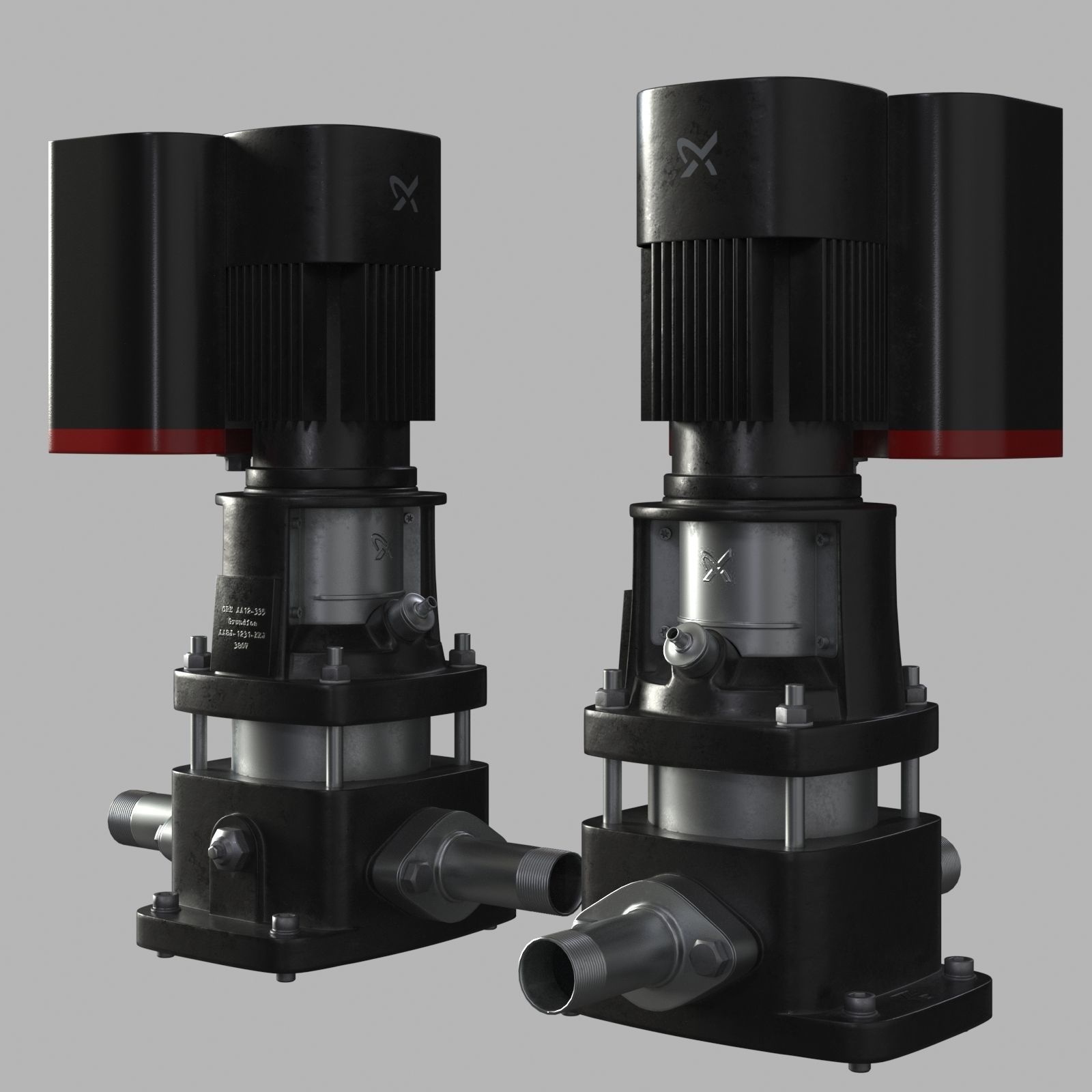Water pump Grundfos CRE 3D model | CGTrader