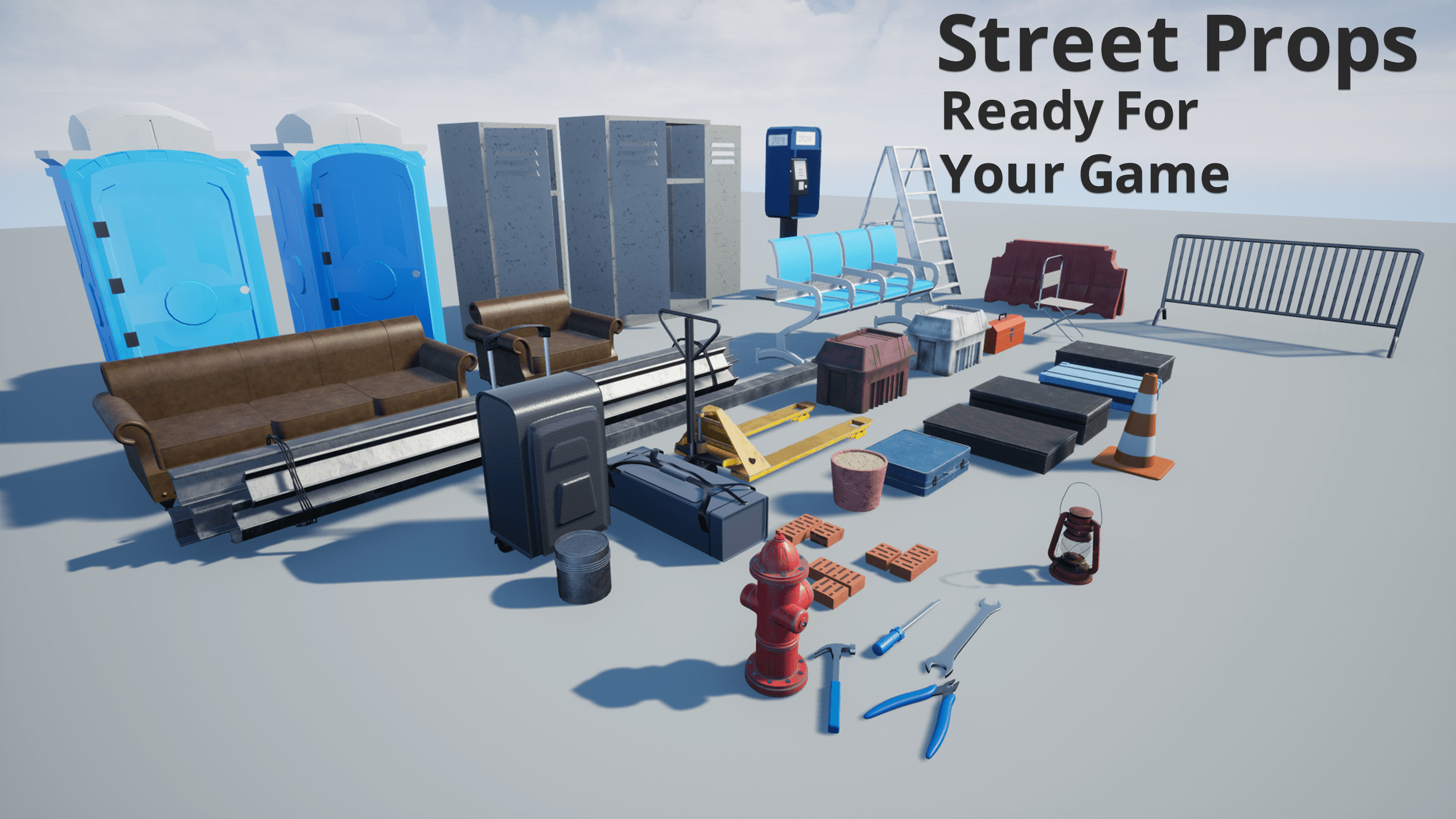 Street Props 3D asset realtime CGTrader Street Props 3D asset realtime CGTrader