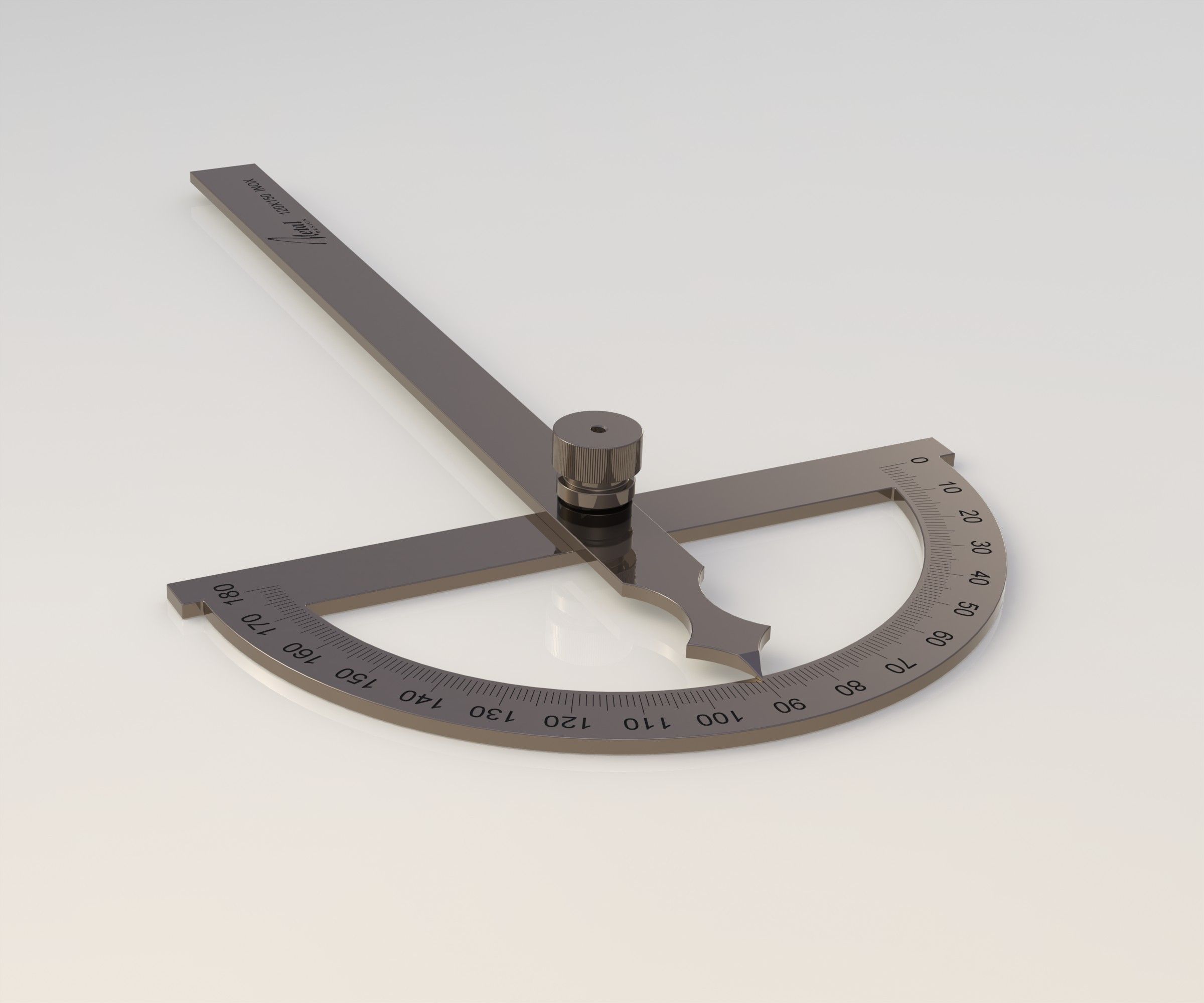 Protractor metal compass free 3D model CGTrader